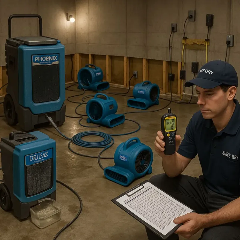 Structural Drying and Dehumidification process in Haughton, LA